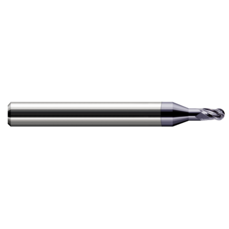 HARVEY TOOL Miniature End Mill - Ball - Long Reach, Stub Flute 978512-C3